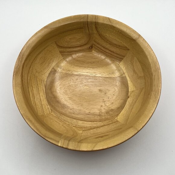 Vintage TuttoCasa Wooden Cereal Salad Bowl 7” Mid Century Taiwan MCM Retro - Picture 3 of 4